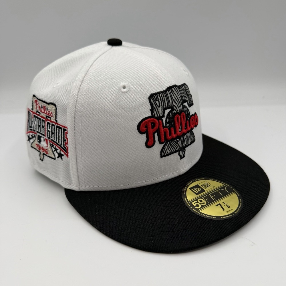 New Era 59Fifty Philadelphia Phillies Hat Cap 7 1/8 White 1996 All Star Game MLB